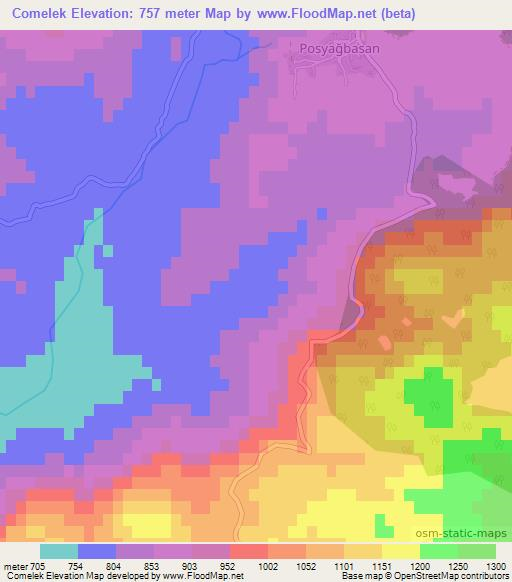 Comelek,Turkey Elevation Map