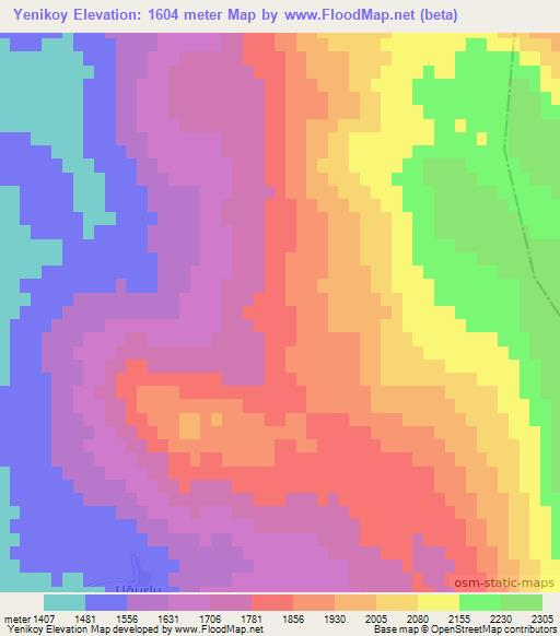 Yenikoy,Turkey Elevation Map