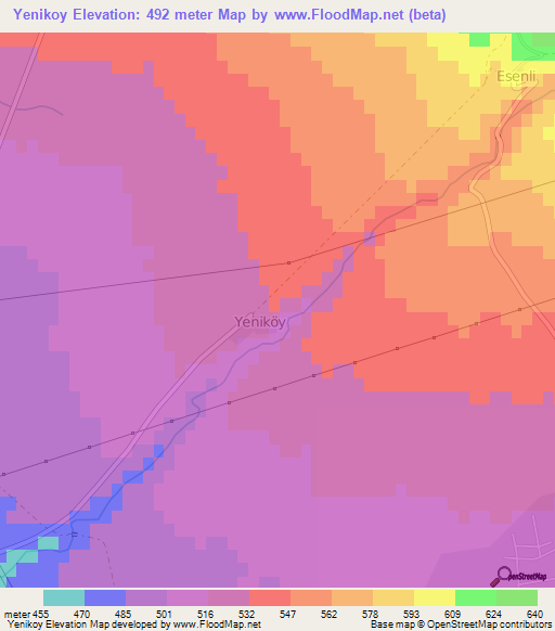 Yenikoy,Turkey Elevation Map