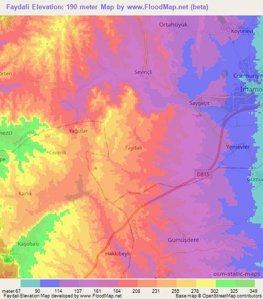 Faydali,Turkey Elevation Map