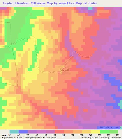 Faydali,Turkey Elevation Map