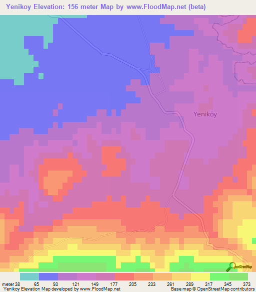 Yenikoy,Turkey Elevation Map