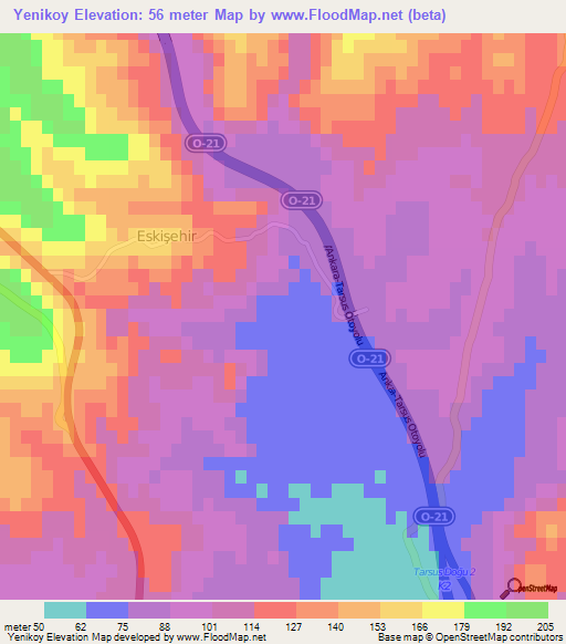 Yenikoy,Turkey Elevation Map