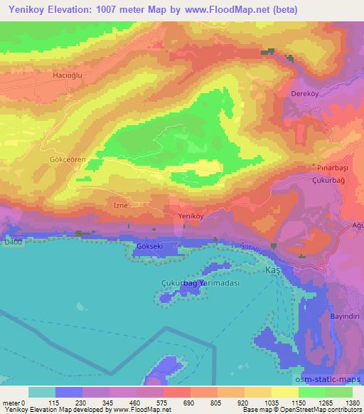 Yenikoy,Turkey Elevation Map