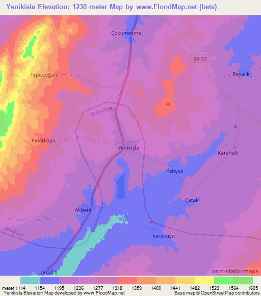 Yenikisla,Turkey Elevation Map