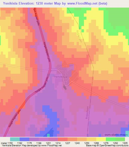 Yenikisla,Turkey Elevation Map