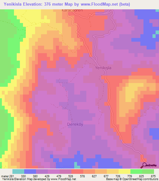 Yenikisla,Turkey Elevation Map