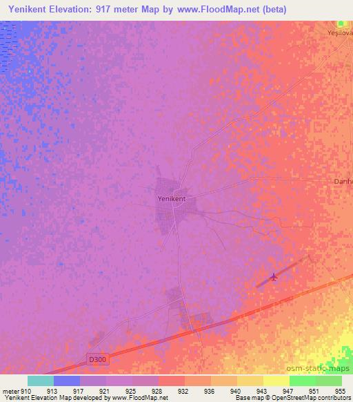 Yenikent,Turkey Elevation Map