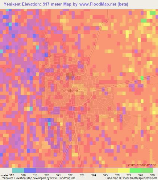 Yenikent,Turkey Elevation Map