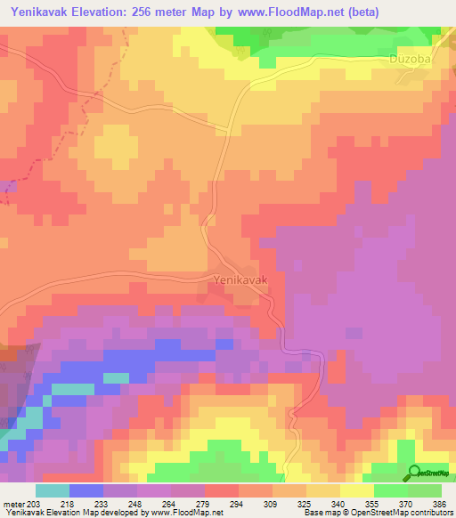 Yenikavak,Turkey Elevation Map