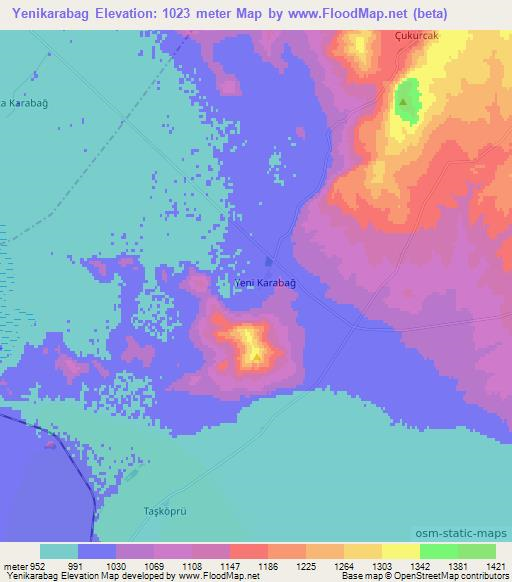 Yenikarabag,Turkey Elevation Map