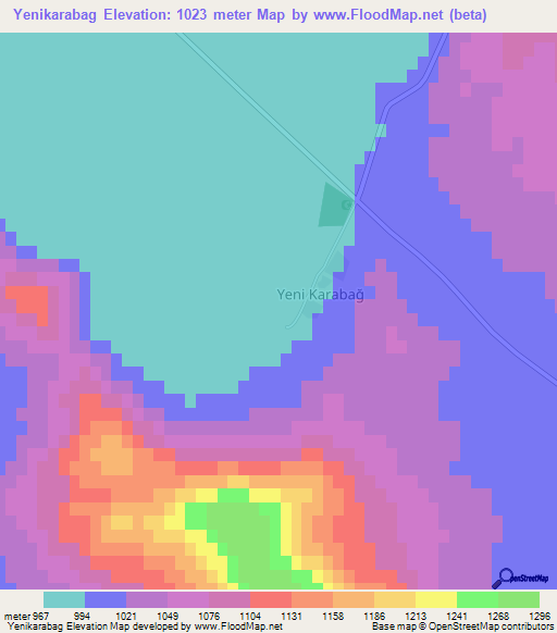 Yenikarabag,Turkey Elevation Map