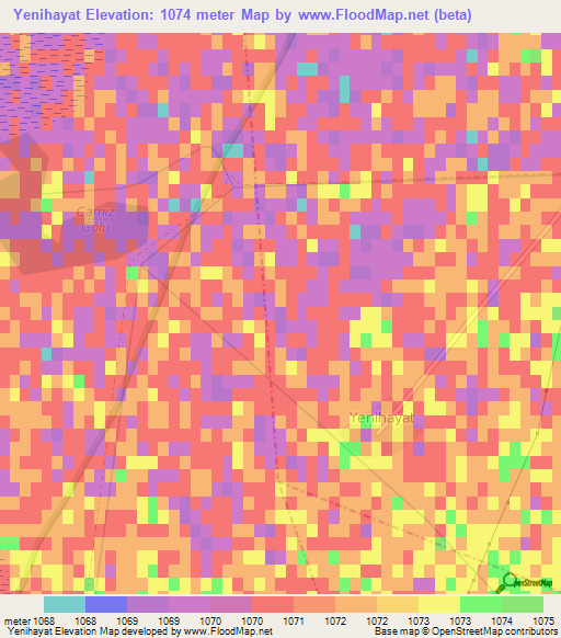 Yenihayat,Turkey Elevation Map