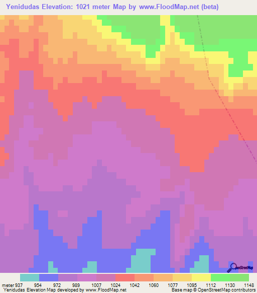 Yenidudas,Turkey Elevation Map