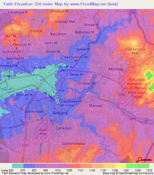 Fatih,Turkey Elevation Map