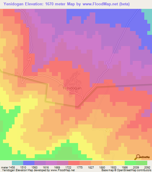 Yenidogan,Turkey Elevation Map