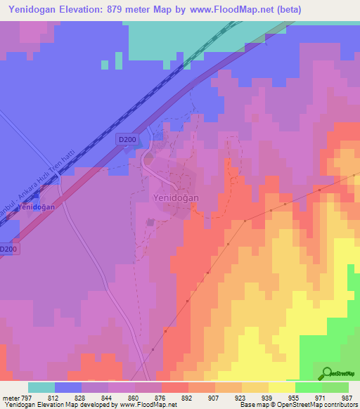 Yenidogan,Turkey Elevation Map