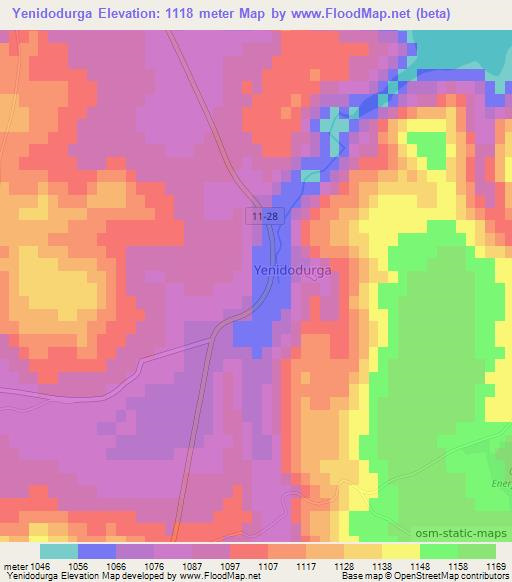 Yenidodurga,Turkey Elevation Map