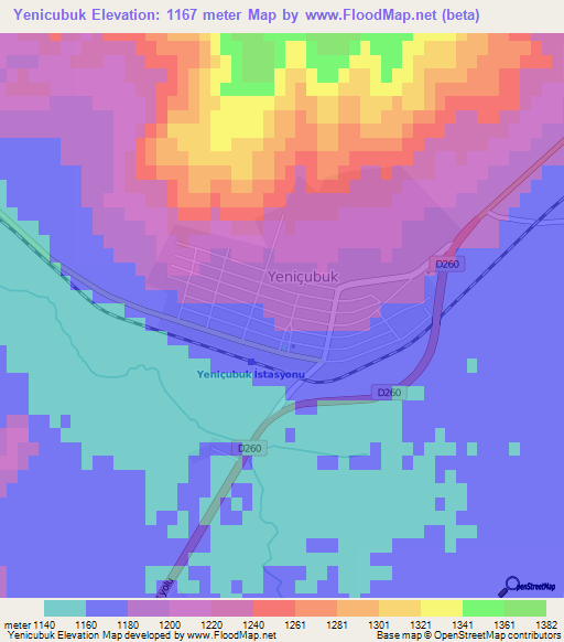 Yenicubuk,Turkey Elevation Map