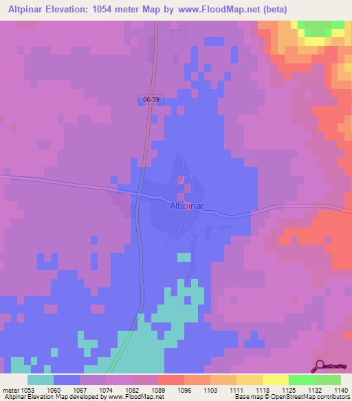 Altpinar,Turkey Elevation Map