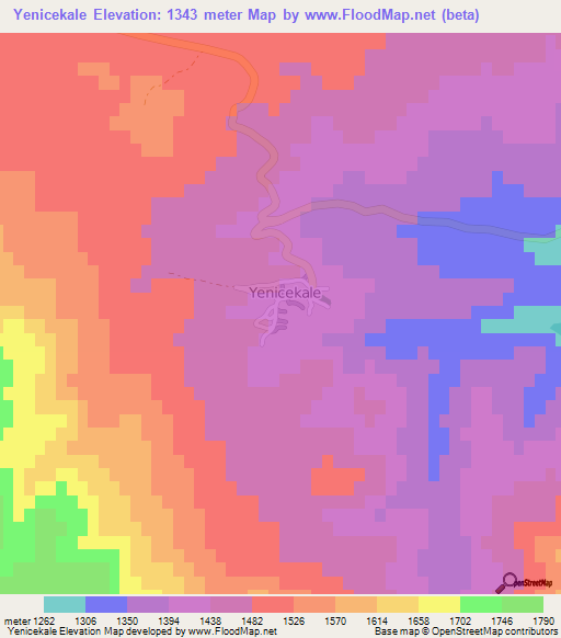 Yenicekale,Turkey Elevation Map