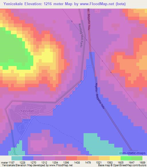 Yenicekale,Turkey Elevation Map