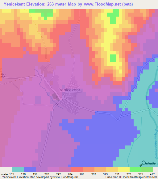 Yenicekent,Turkey Elevation Map