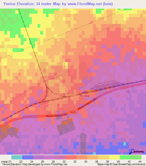 Yenice,Turkey Elevation Map