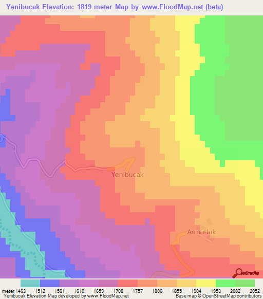 Yenibucak,Turkey Elevation Map