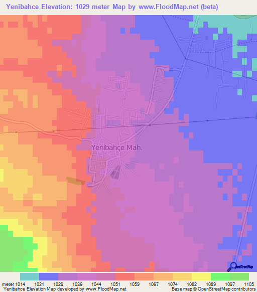 Yenibahce,Turkey Elevation Map