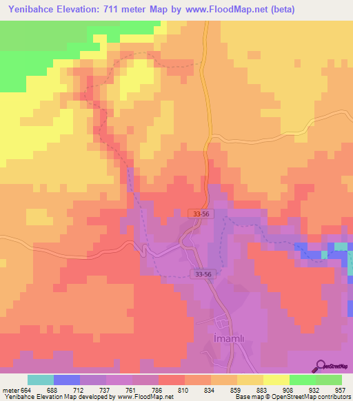 Yenibahce,Turkey Elevation Map