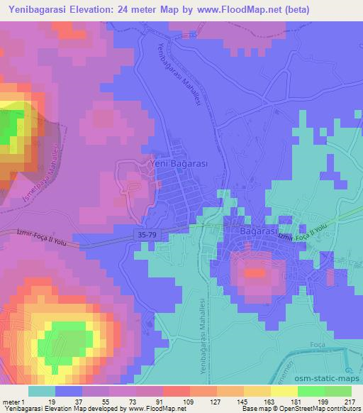 Yenibagarasi,Turkey Elevation Map