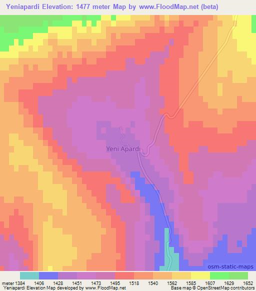 Yeniapardi,Turkey Elevation Map