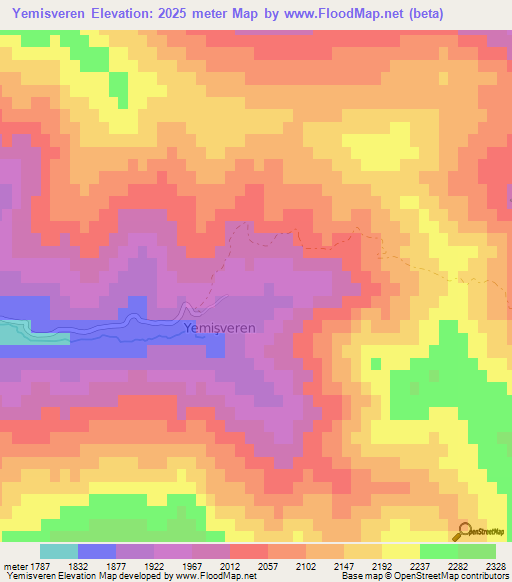 Yemisveren,Turkey Elevation Map