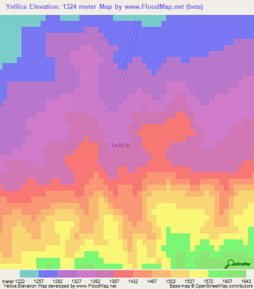 Yellice,Turkey Elevation Map