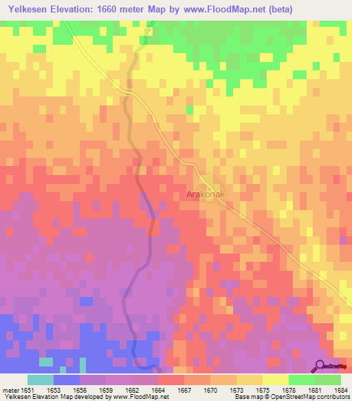 Yelkesen,Turkey Elevation Map