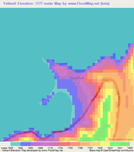 Yelkenli,Turkey Elevation Map