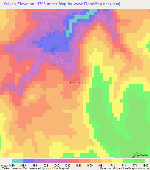 Yelken,Turkey Elevation Map