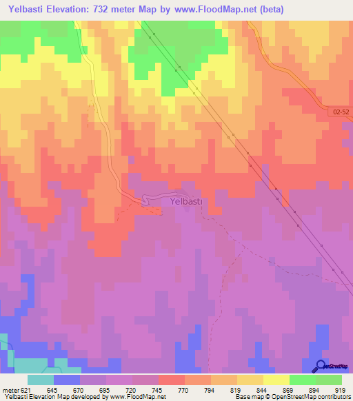 Yelbasti,Turkey Elevation Map