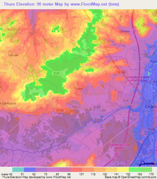 Thure,France Elevation Map