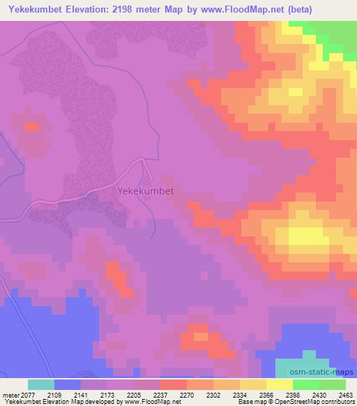 Yekekumbet,Turkey Elevation Map