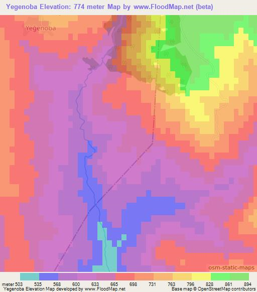 Yegenoba,Turkey Elevation Map