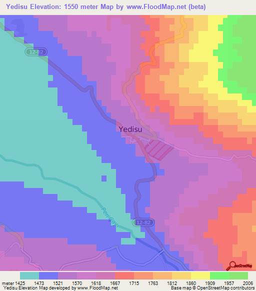 Yedisu,Turkey Elevation Map