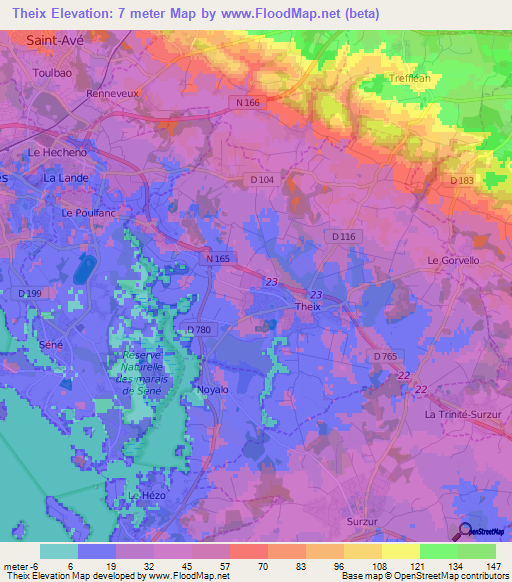 Theix,France Elevation Map