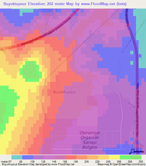 Buyuktuysuz,Turkey Elevation Map