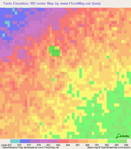 Yazla,Turkey Elevation Map