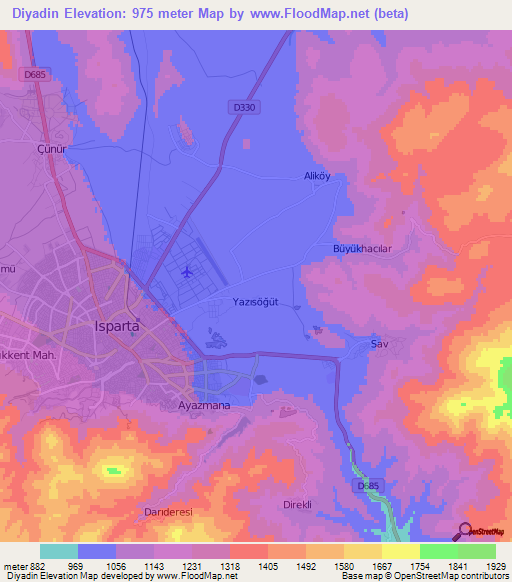 Diyadin,Turkey Elevation Map