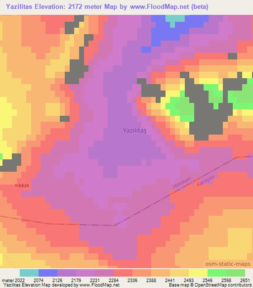 Yazilitas,Turkey Elevation Map