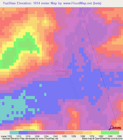 Yazilitas,Turkey Elevation Map