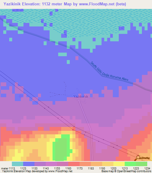 Yazikinik,Turkey Elevation Map